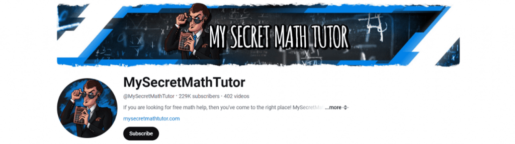 YouTube channels to learn Math #3- MySecretMath Tutor