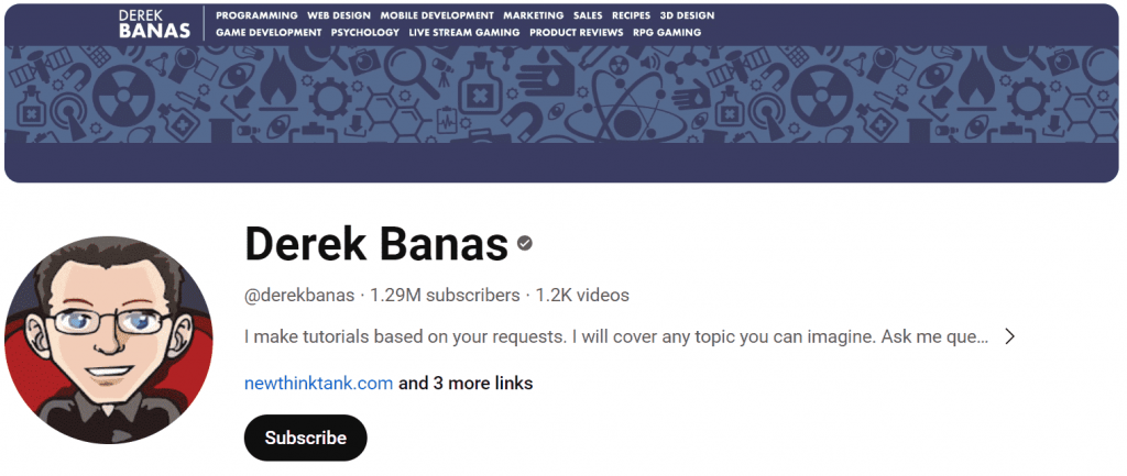 best YouTube channels to learn Java #4 - derek banas