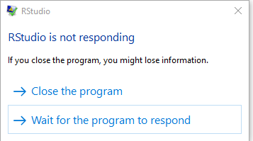 RStudio Crashed