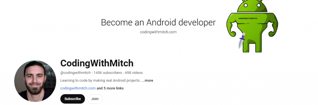 YouTube channels for app development #1 - coding with mitch
