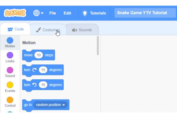 How to make a google snake game in Scratch