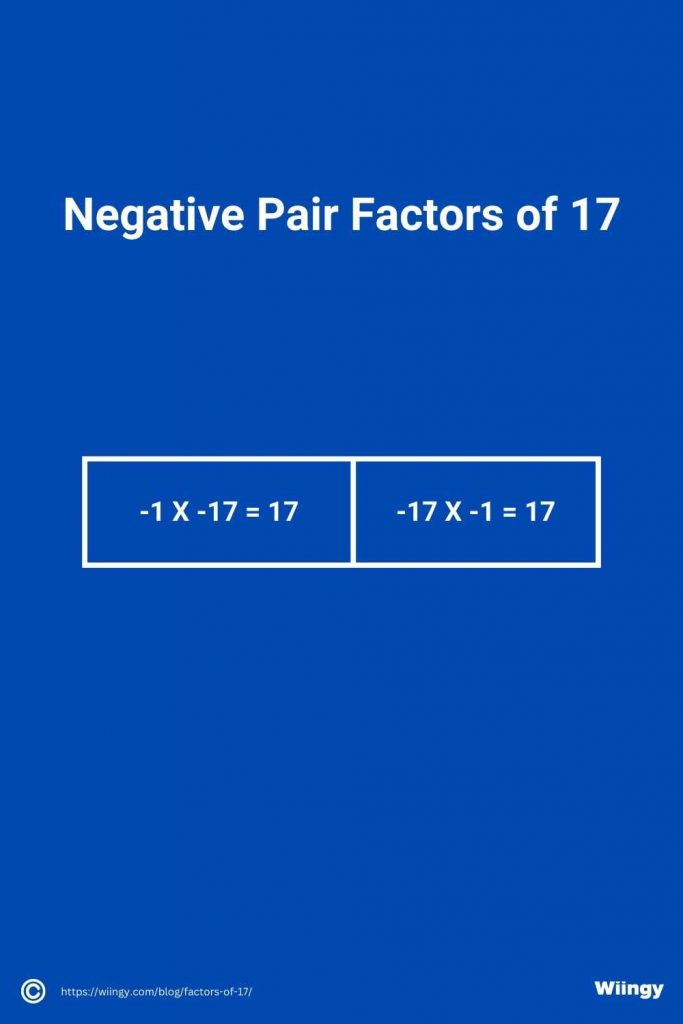 Negative Pair Factors of 17