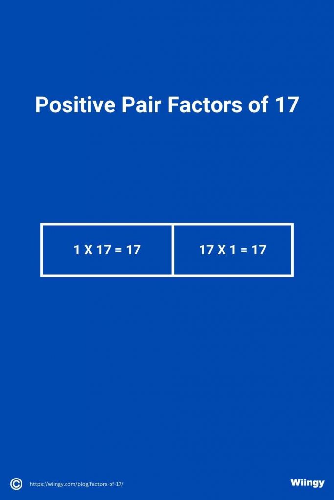 Positive Pair Factors of 17