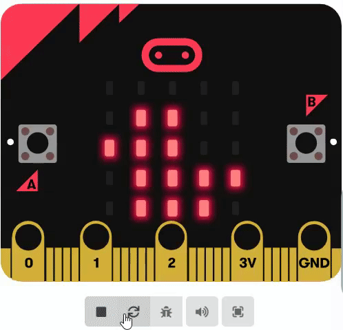 duck on the micro:bit's LED