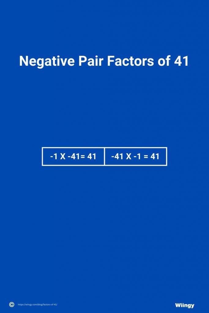 Negative Pair Factors of 41