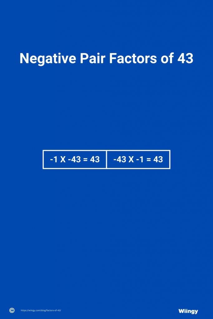 Negative Pair Factors of 43