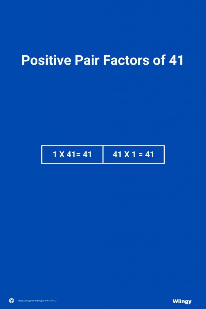 Positive Pair Factors of 41