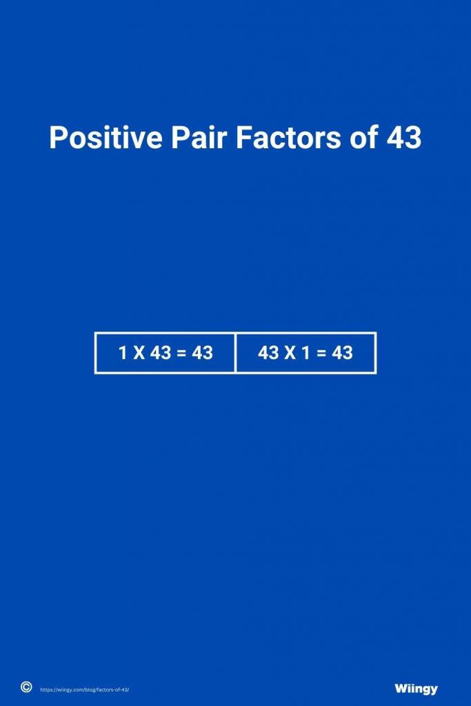 Positive Pair Factors of 43