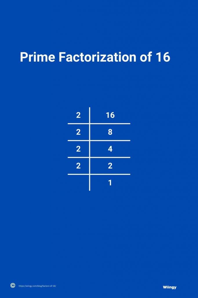 Prime Factorization of 16