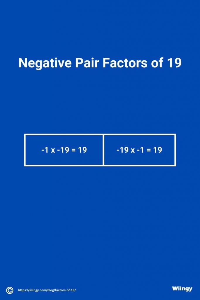 Negative Pair Factors of 19
