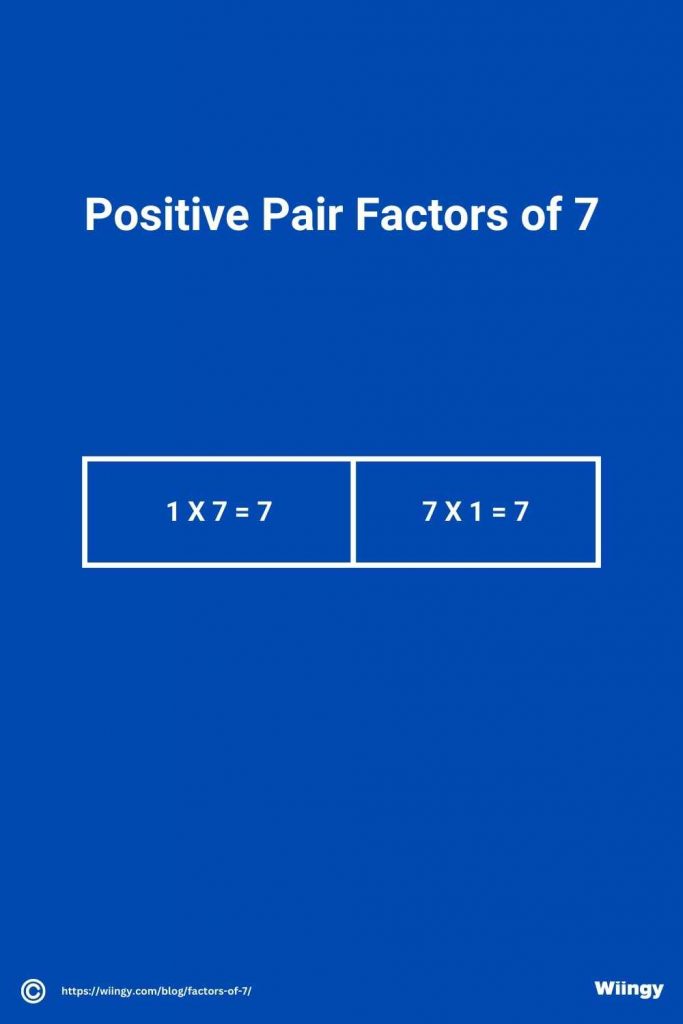 Positive Pair Factors of 7