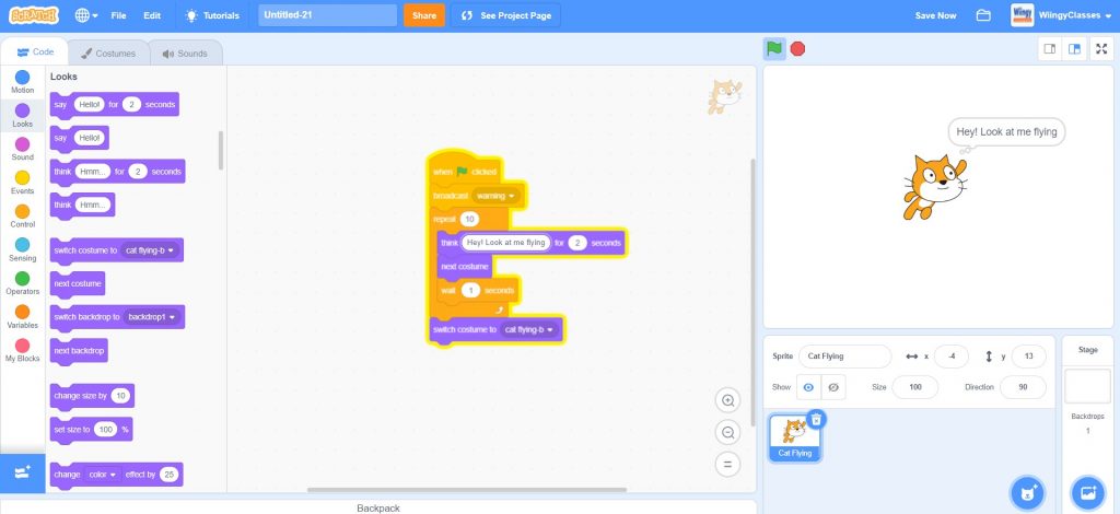 broadcast message in scratch