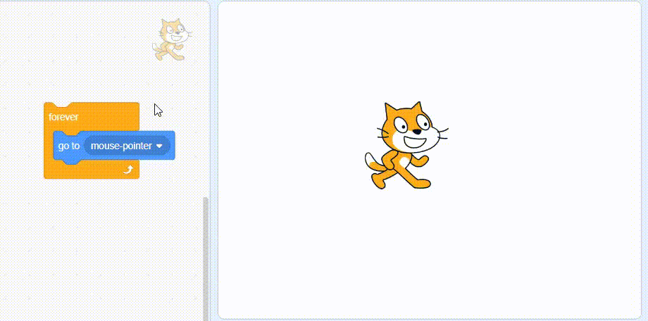 cat is always going to your mouse pointer